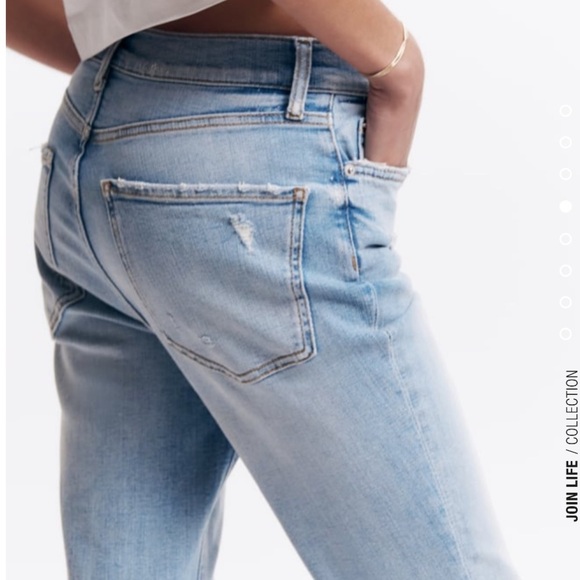 ZARA Flare Cropped Light Blue Jeans BNWT - Picture 3 of 7
